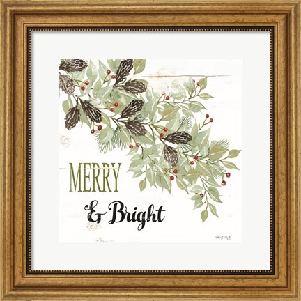 Framed Merry &amp; Bright Print