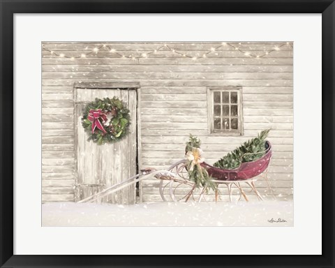 Framed Old Farm Christmas Print