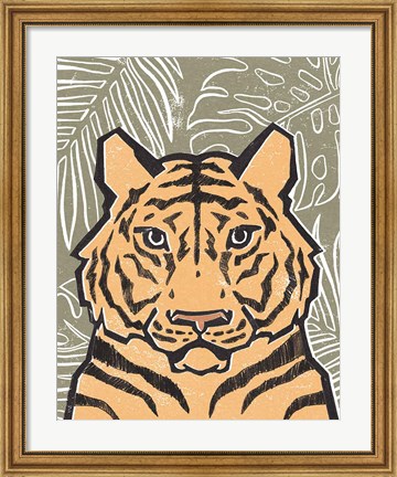 Framed Jungle I Green Print