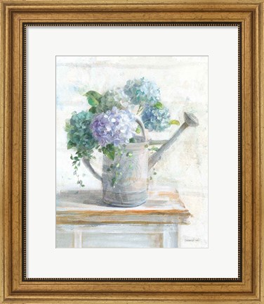 Framed Morning Hydrangeas II Print