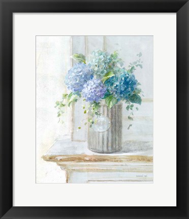 Framed Morning Hydrangeas I Print