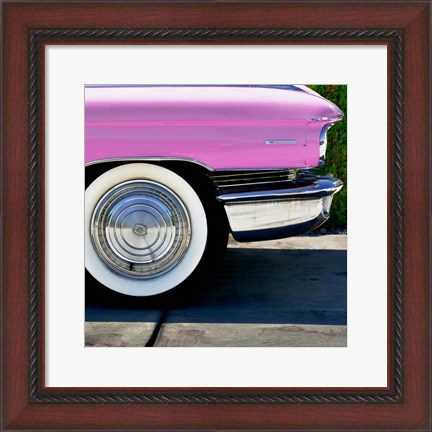 Framed Pink Cadillac Tire Print