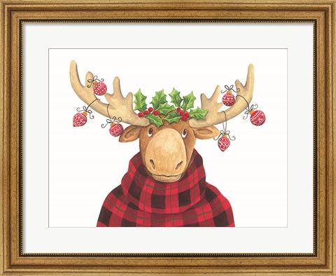 Framed Christmas Moose Print