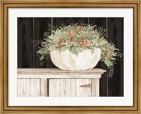 Framed Fall Floral Pumpkin Print