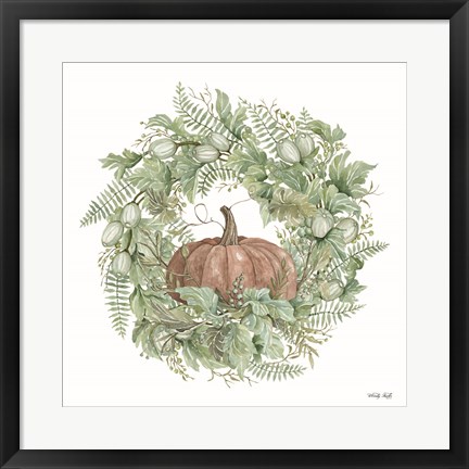 Framed Pumpkin Wreath I Print