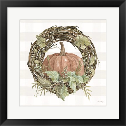 Framed Pumpkin Wreath II Print