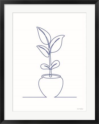 Framed One Line Plant II Print