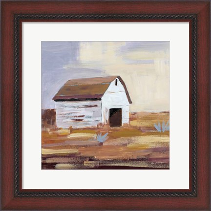 Framed Little White Barn Print