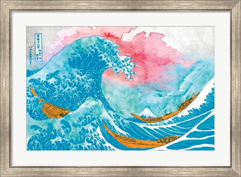 Framed Great Teal Wave Print