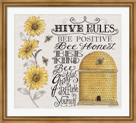 Framed Hive Rules Print