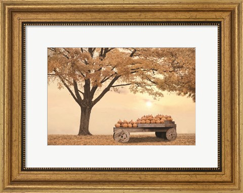 Framed Autumn Leaves and Pumpkins Please Print