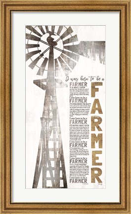 Framed Born to be a Farmer Print