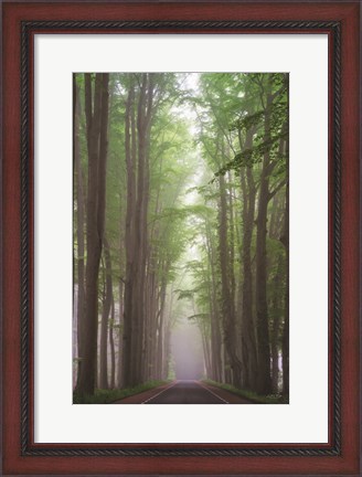 Framed Foggy Road Print