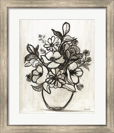 Framed Arrangement in Ink Print