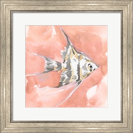 Framed Blush and Ochre Angel Fish I Print