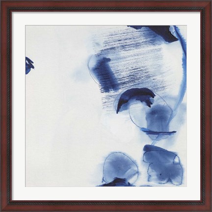 Framed Minimalist Blue &amp; White II Print