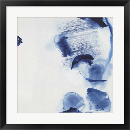 Framed Minimalist Blue &amp; White II Print