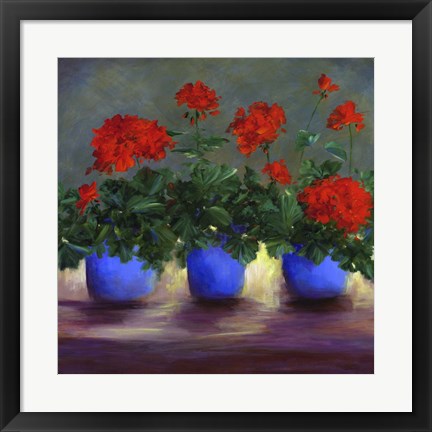 Framed Geraniums V Print