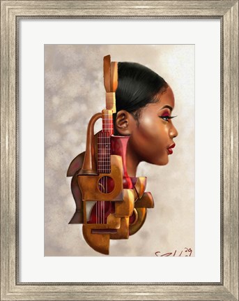 Framed Mahogany Strings Print