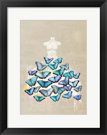 Framed Dress of Butterflies II Print