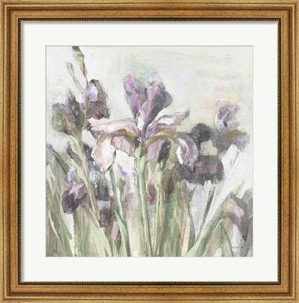 Framed Spring Iris I Purple Print