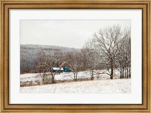 Framed Teal Farmhouse Print