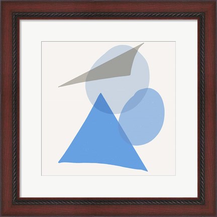 Framed Mindful Blue I Print