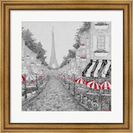 Framed Splash Of Red In Paris I Print