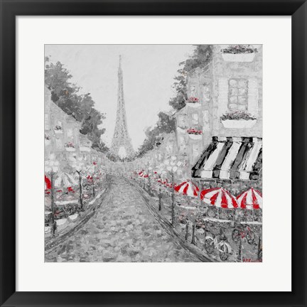 Framed Splash Of Red In Paris I Print