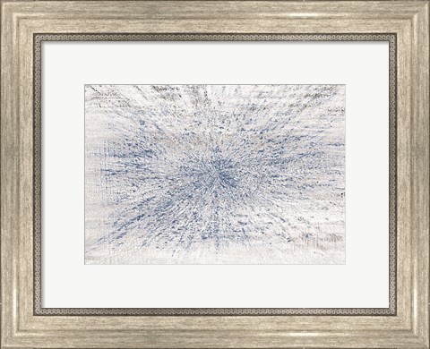 Framed Burst Of Blue Ink Print