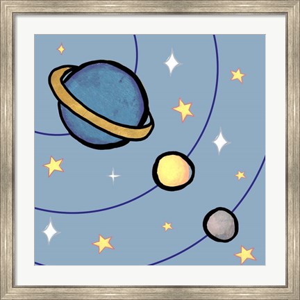 Framed Partial Solar System Print