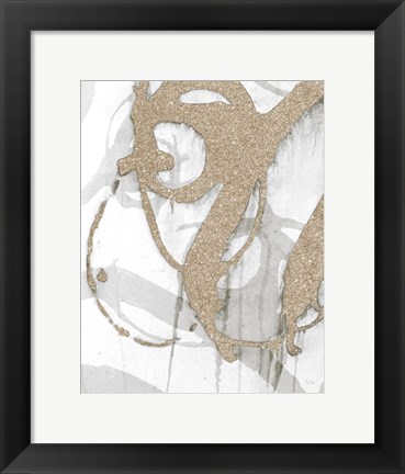 Framed Gold Sparkle Strokes I Print