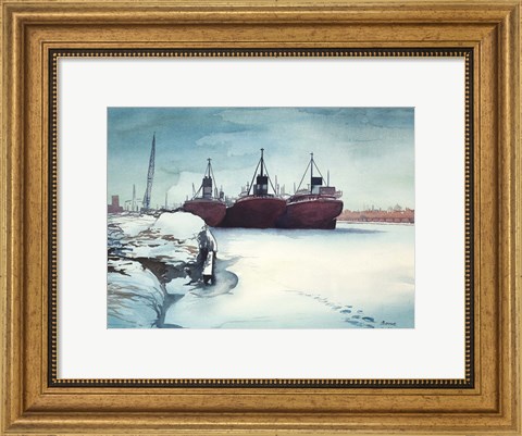 Framed Frozen Dock Print