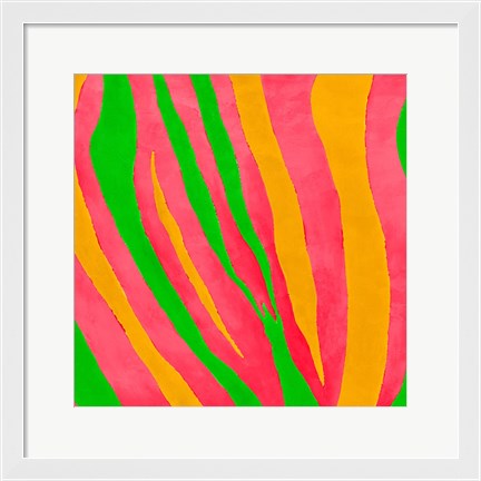 Framed Psychedelic Zebra Print II Print