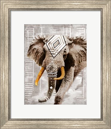 Framed Modern Boho Elephant Print