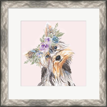 Framed Flower Crown Pet II Print