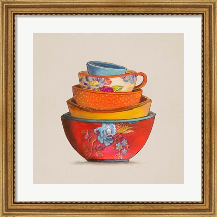 Framed Stacked Bowls Print