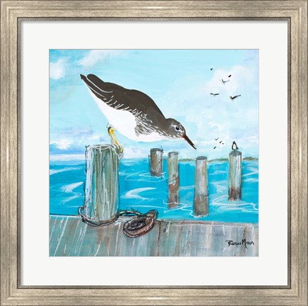 Framed Sandpiper Pier Print