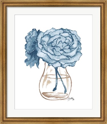 Framed Blue Roses II Print