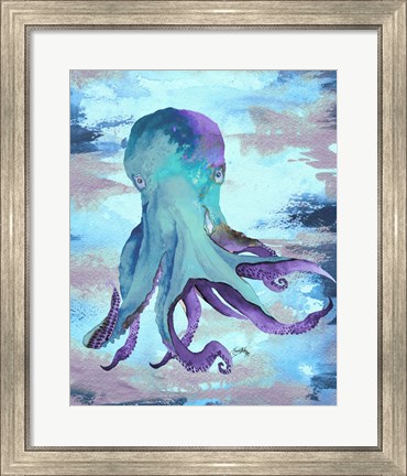 Framed Octopus Blue Print