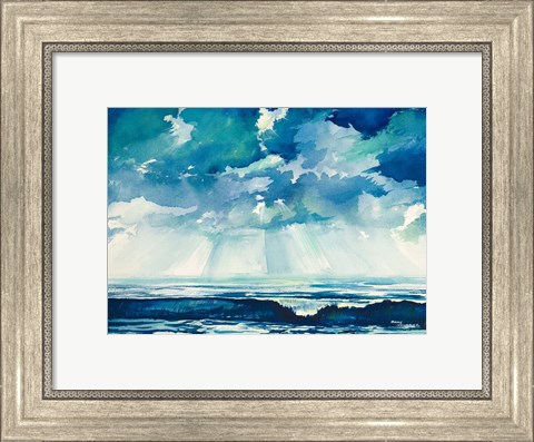 Framed Clouds and Ocean Print