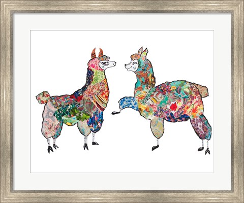 Framed Happy Llamas Print