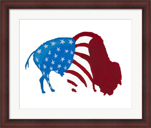 Framed Patriotic Bison Print