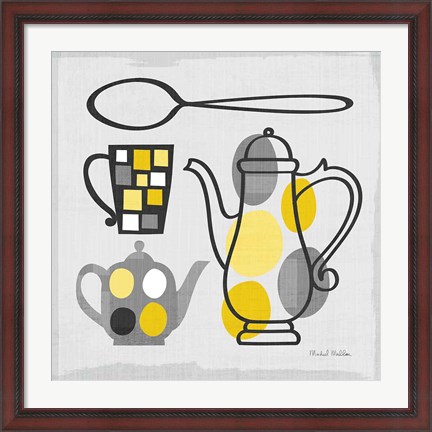 Framed Modern Kitchen Square IV Yellow Print