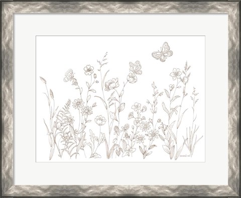 Framed Butterfly Garden Print