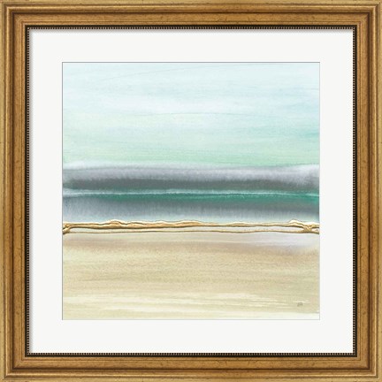 Framed Linear Emerald I Print