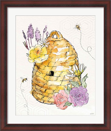 Framed Honeybee Blossoms VII Print