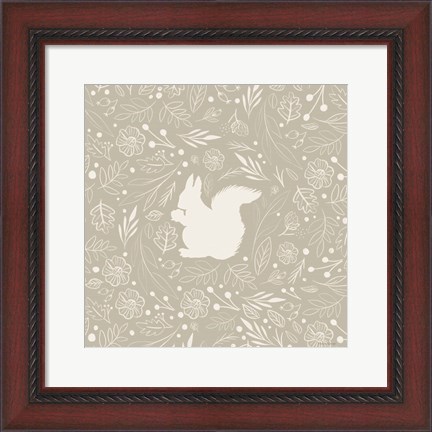 Framed Floral Squirrel Print