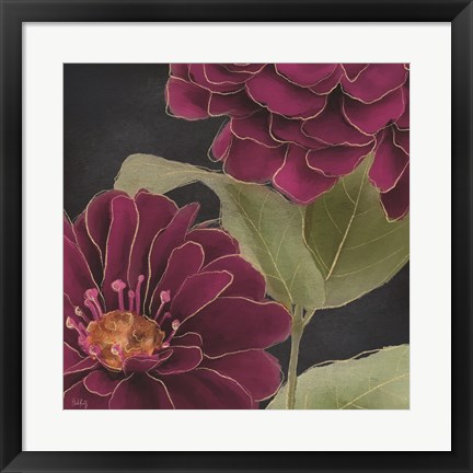 Framed Burgundy Floral 2 Print