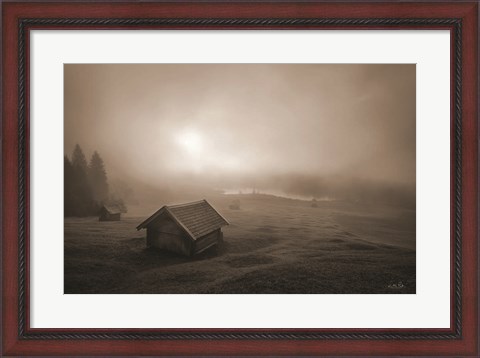 Framed Misty Morning Sunrise Print